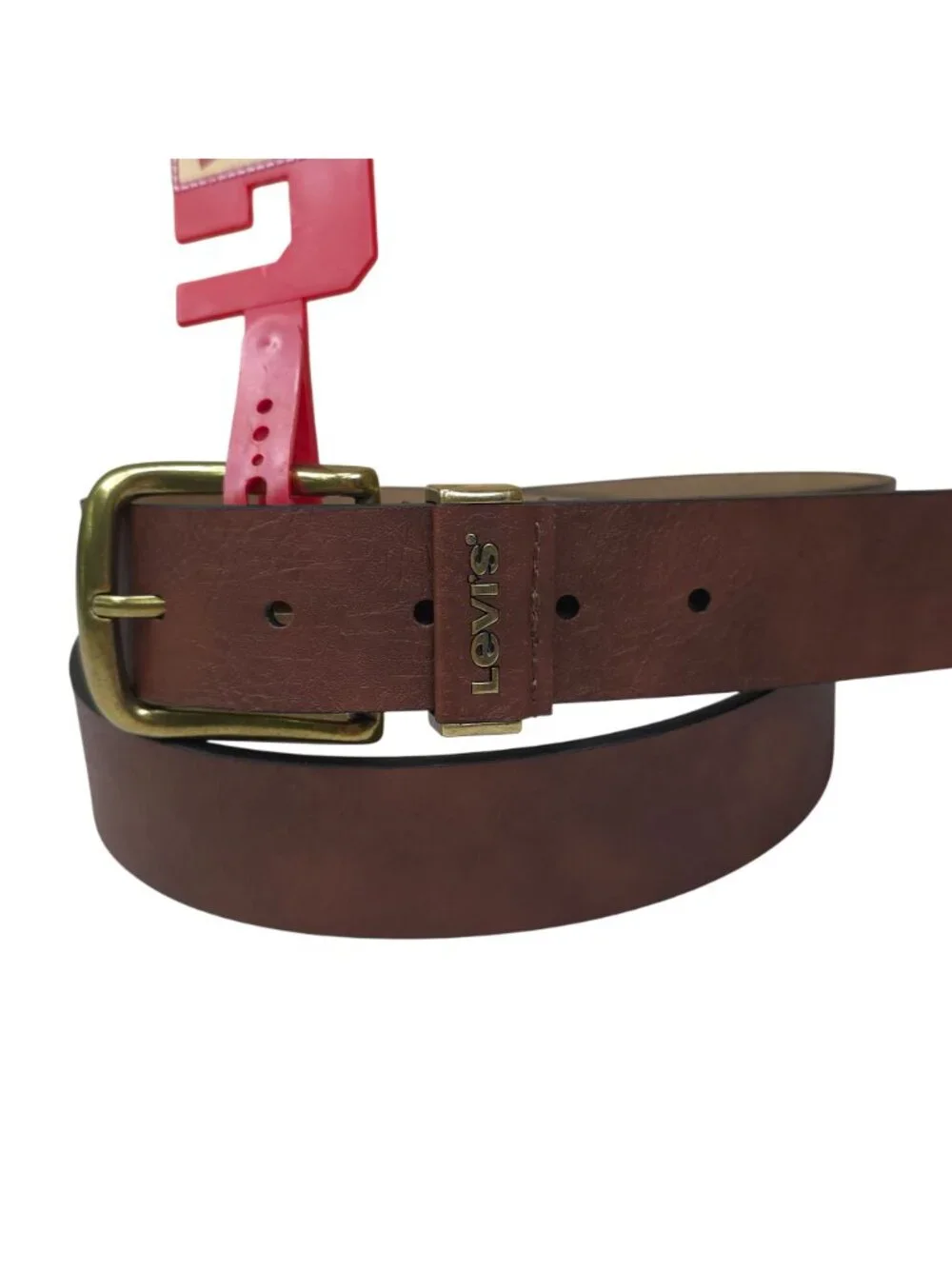 Levis Mens Brown Synthetic Leather Belt With Brass Buckle Size XL 42-44